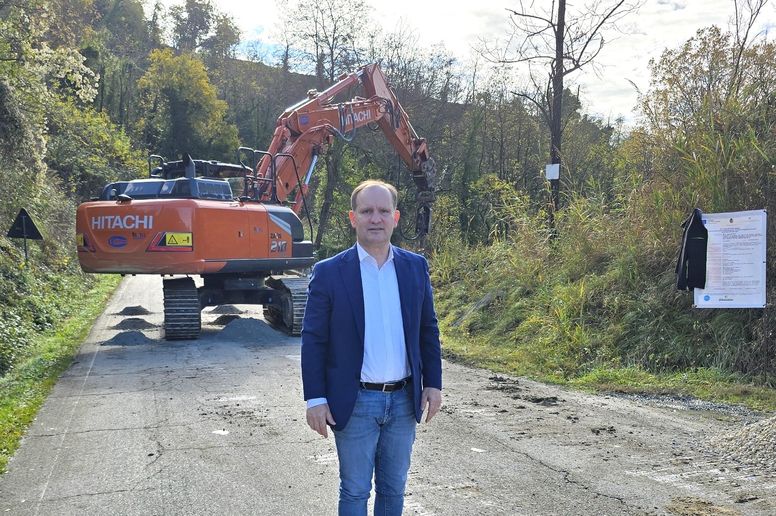 Sopralluogo del sindaco Cavallucci ai lavori sulla SP78 “San Matteo”