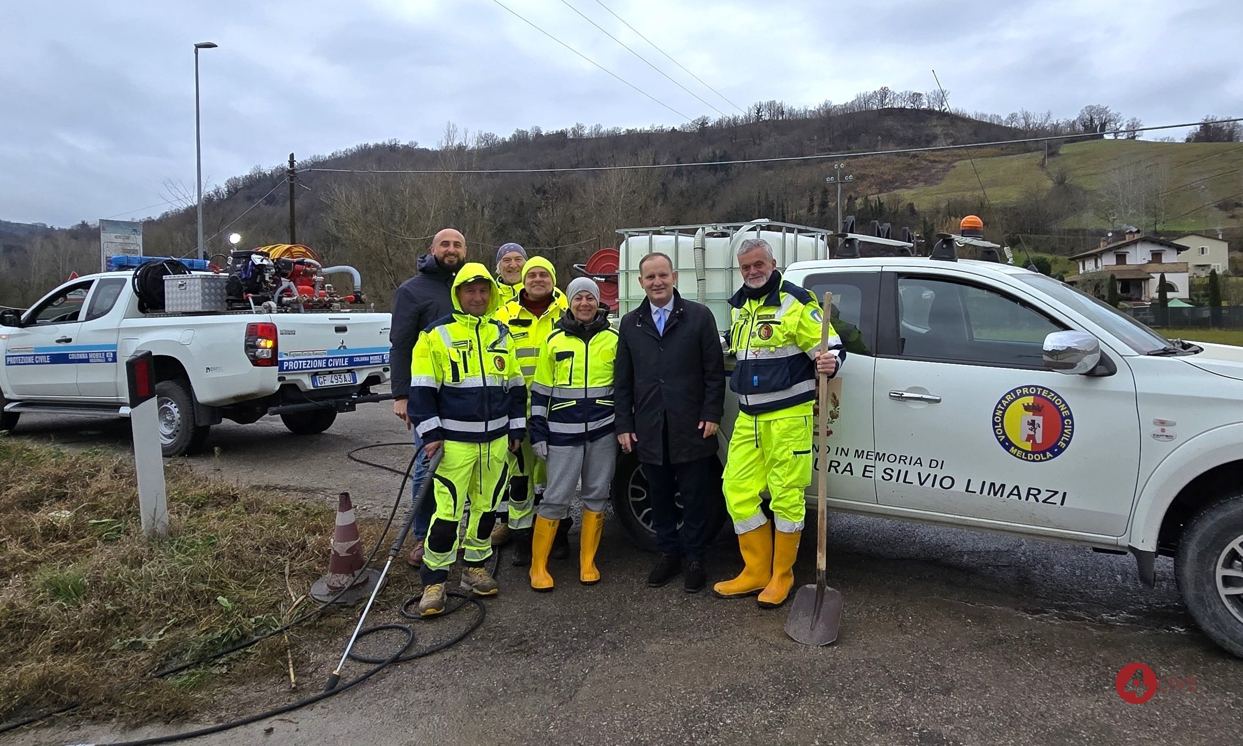 La Protezione Civile di Meldola in azione a Santo Stefano sulla SP48