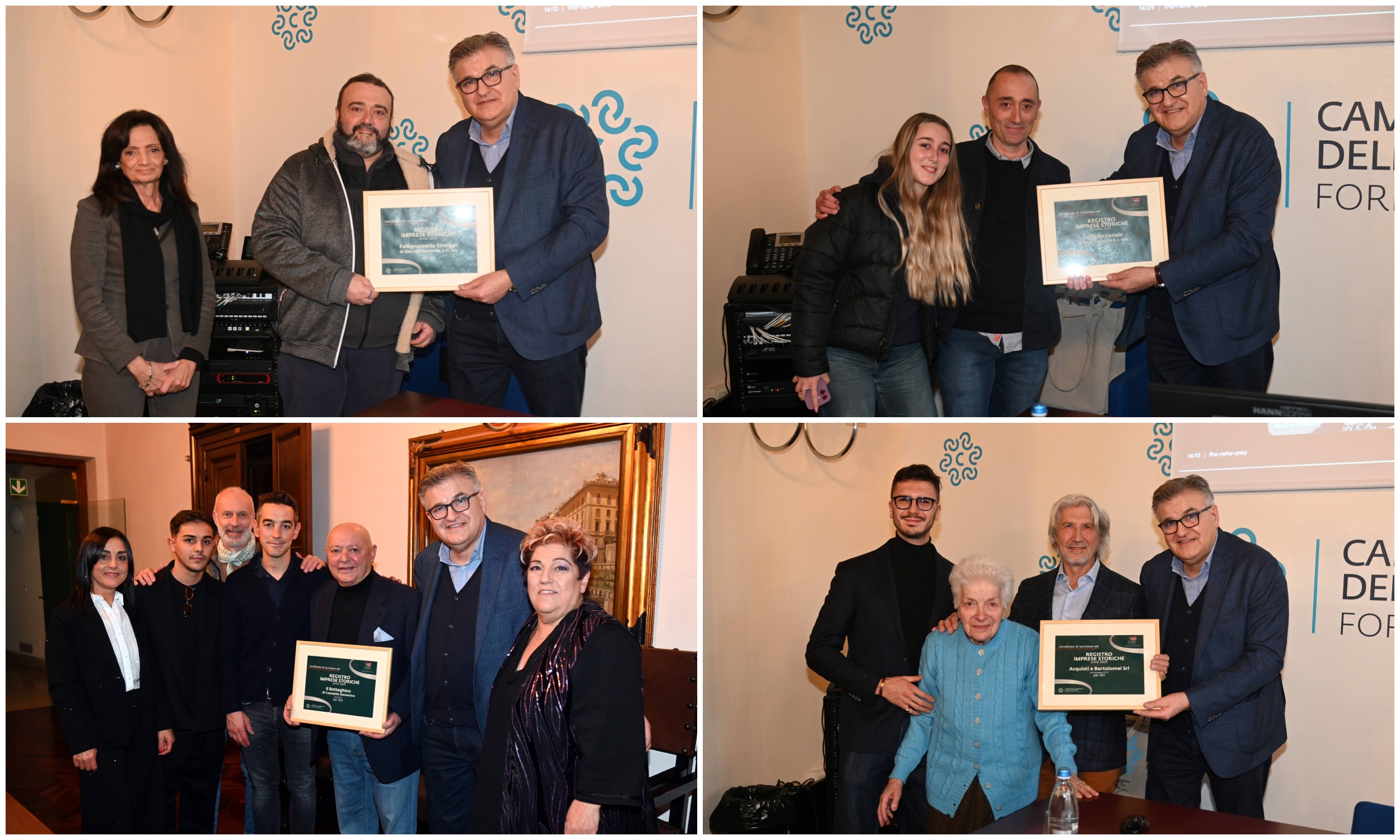 Quattro imprese storiche premiate per oltre un secolo di attività