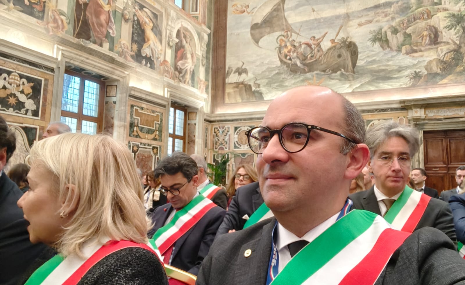 Bongiorno tra i rappresentanti dell’Anci in udienza da Papa Leone XIV