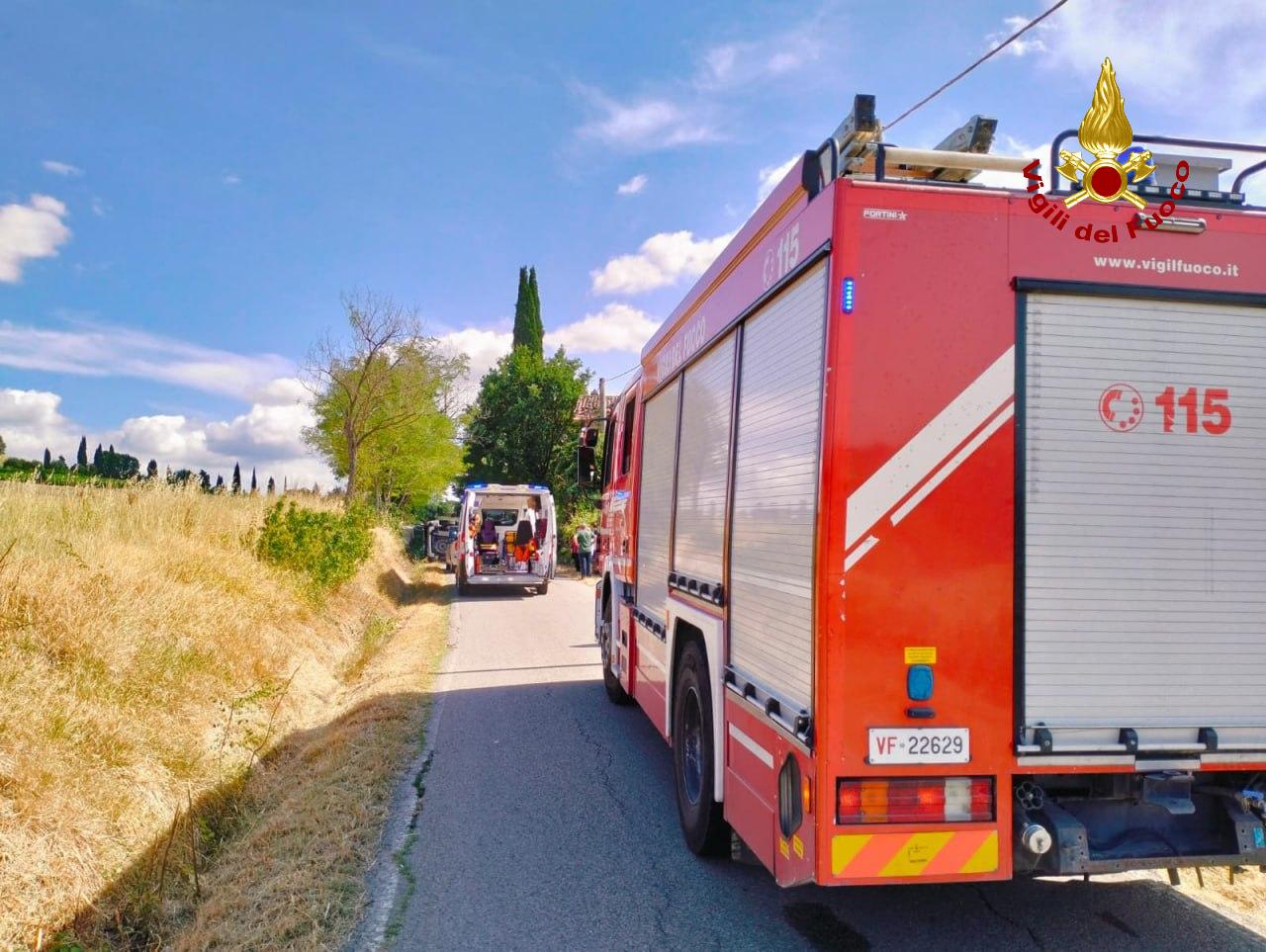 Perde il controllo e si ribalta con l’auto, ferito il conducente
