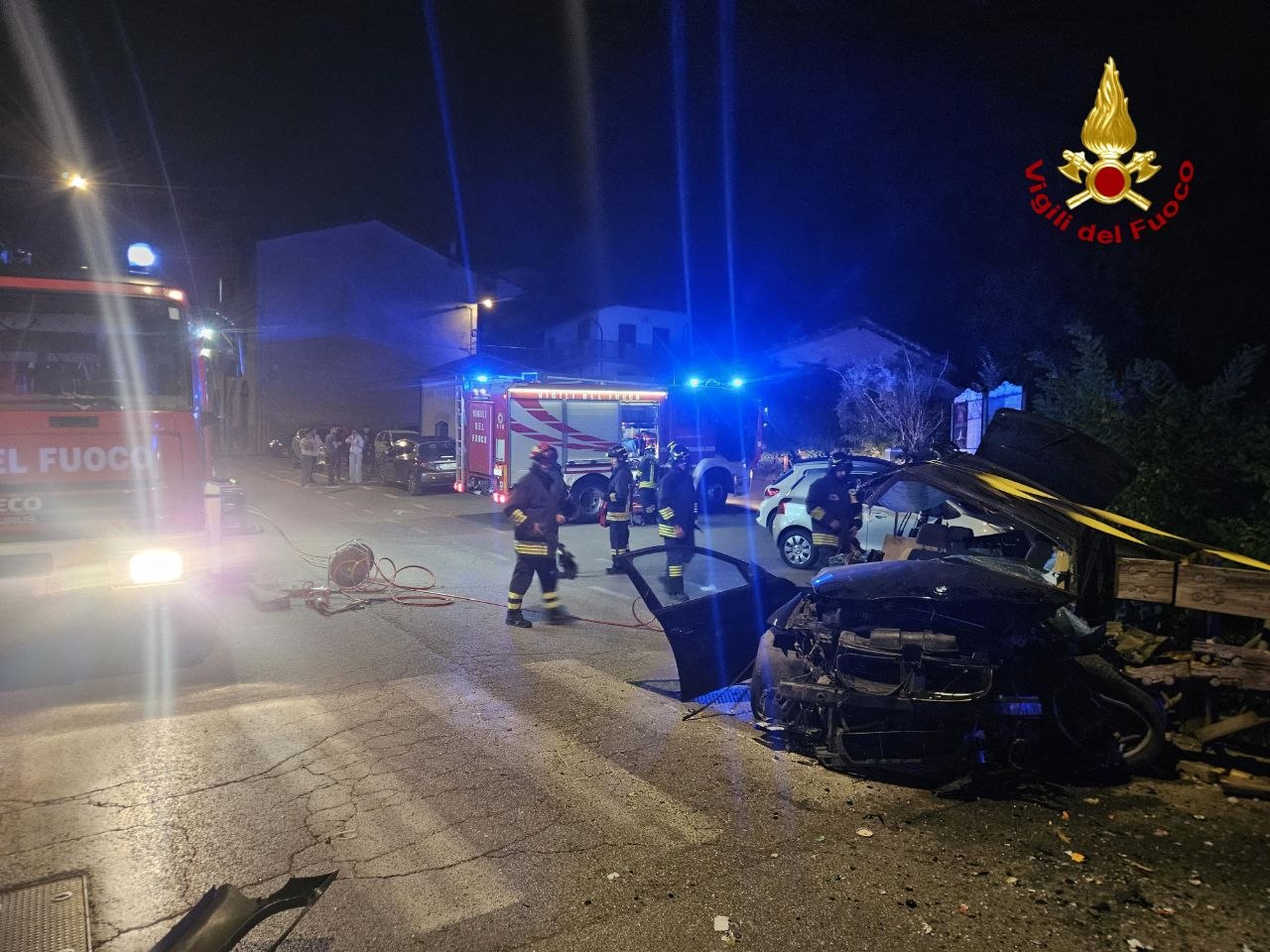 Notte di paura a Modigliana: auto esce di strada, quattro feriti