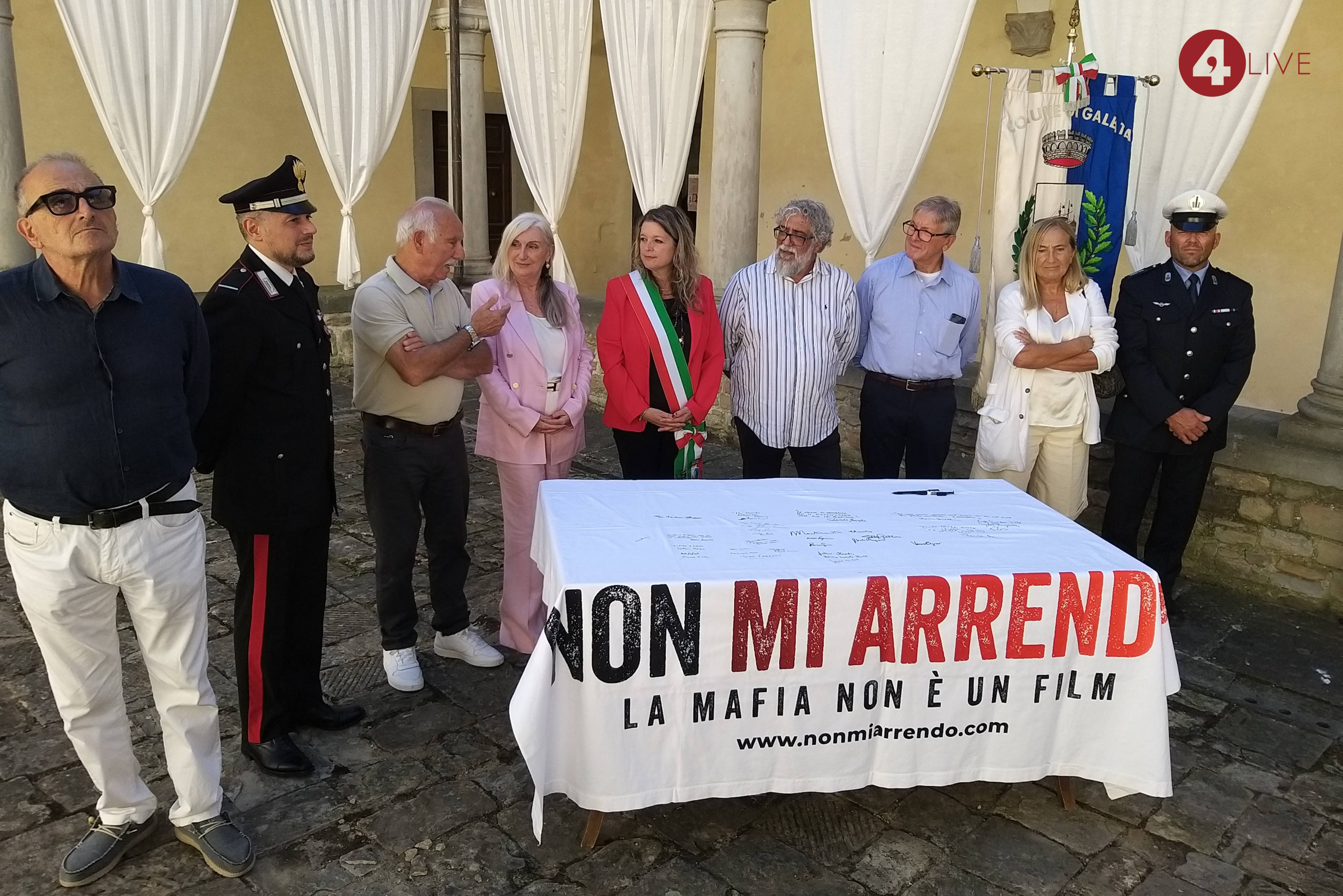 Dal Chiostro di Pianetto parte un nuovo capitolo del ‘Lenzuolo della Legalità’
