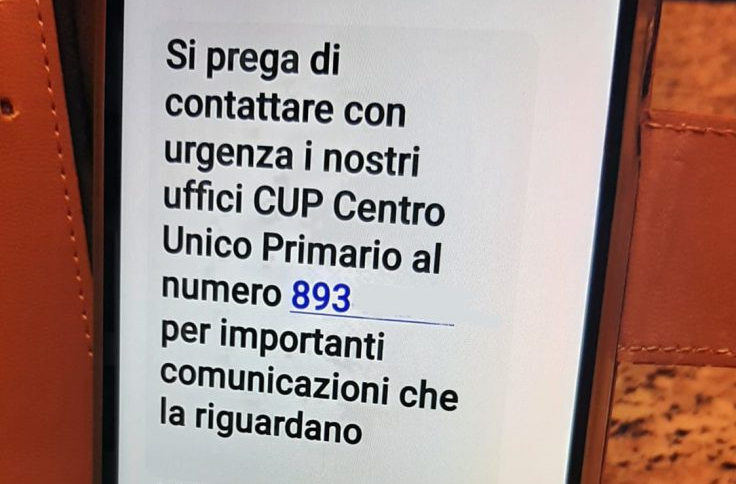 Falso sms del “Centro unico CUP”: non richiamate il numero verde, è una truffa