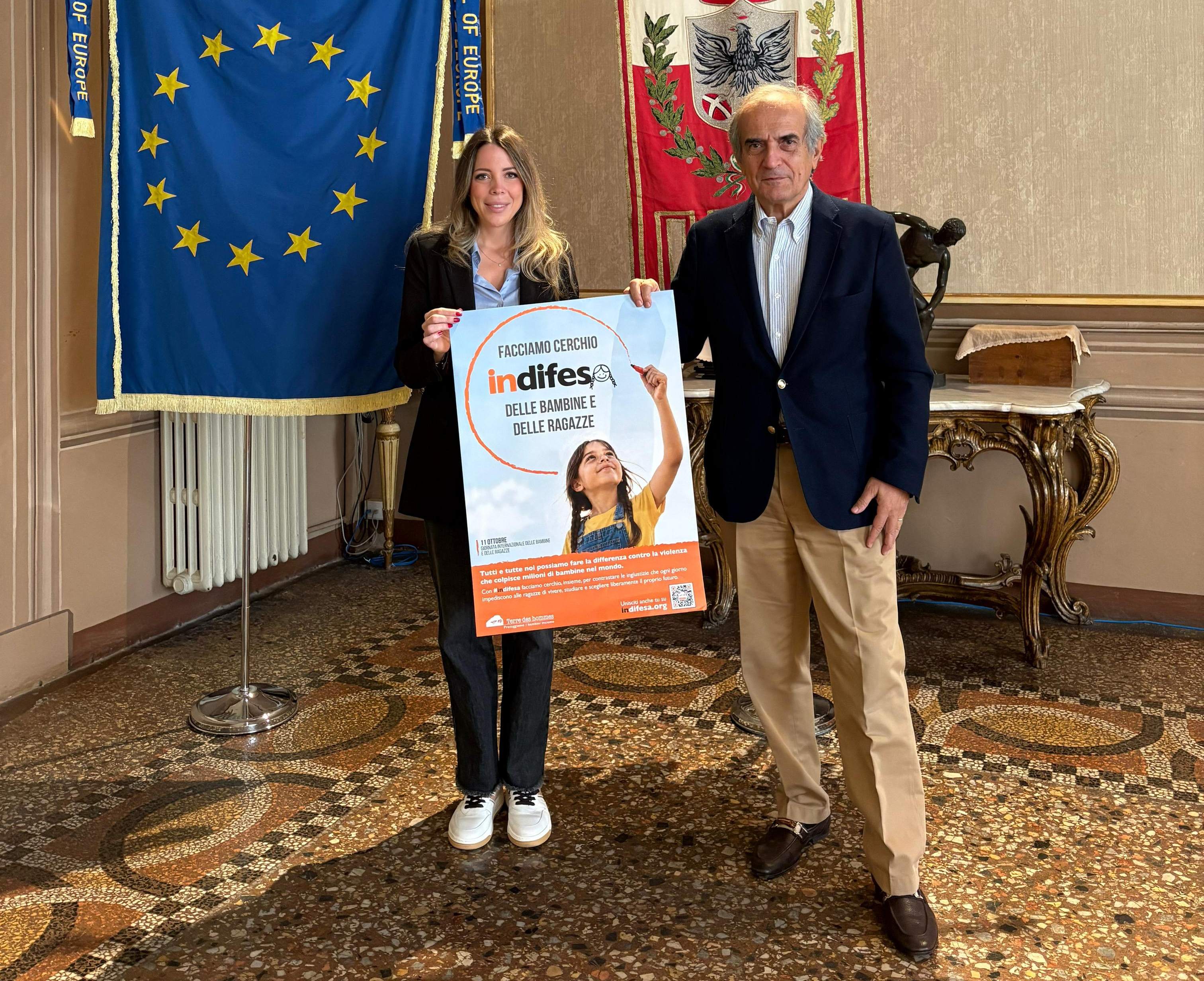 Campagna “Indifesa”, Forlì aderisce: Municipio illuminato di arancione